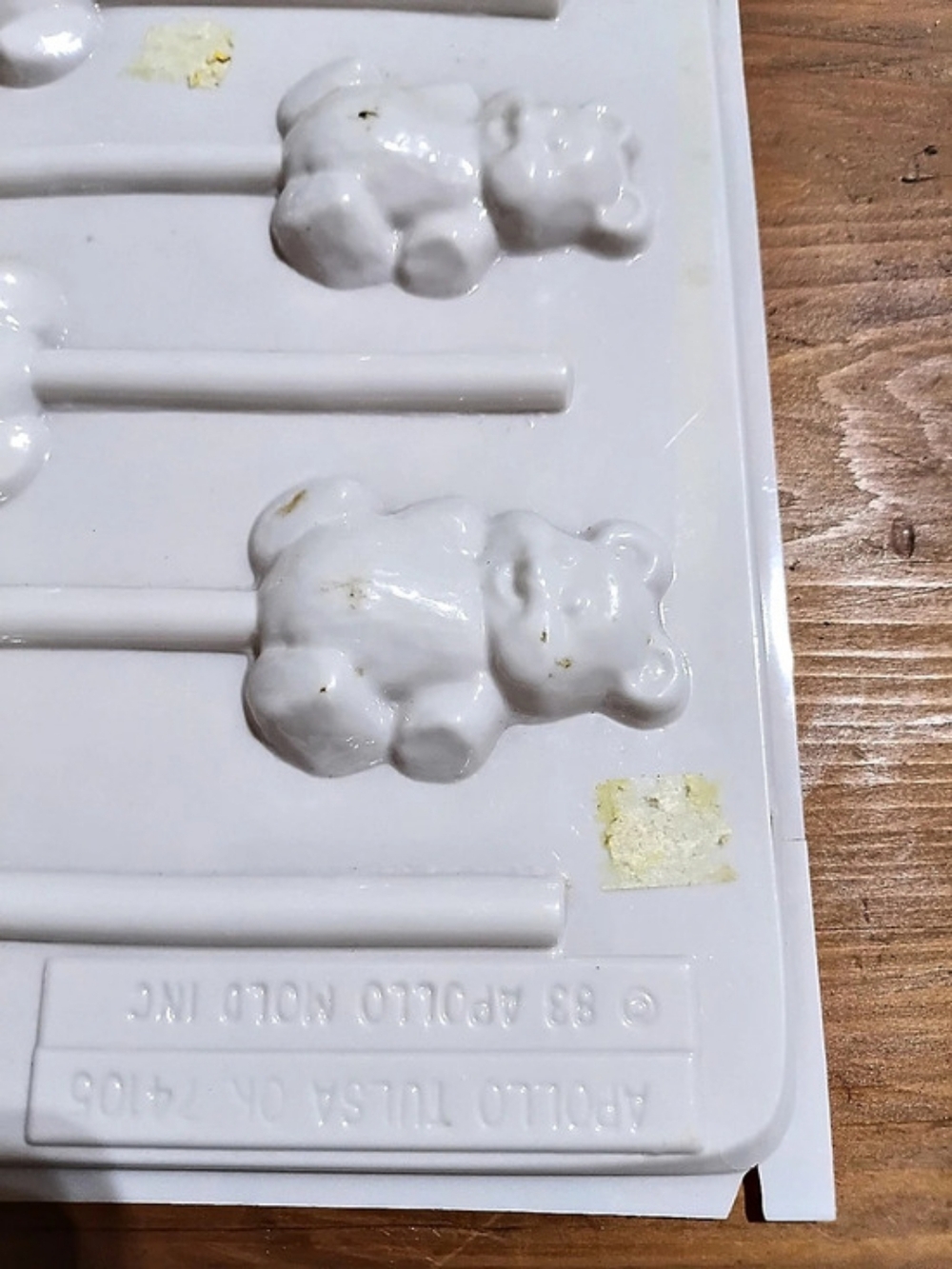 Apollo Mold Inc Teddy Bear Lollipop Candy Mold White